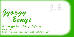 gyorgy benyi business card