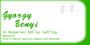 gyorgy benyi business card